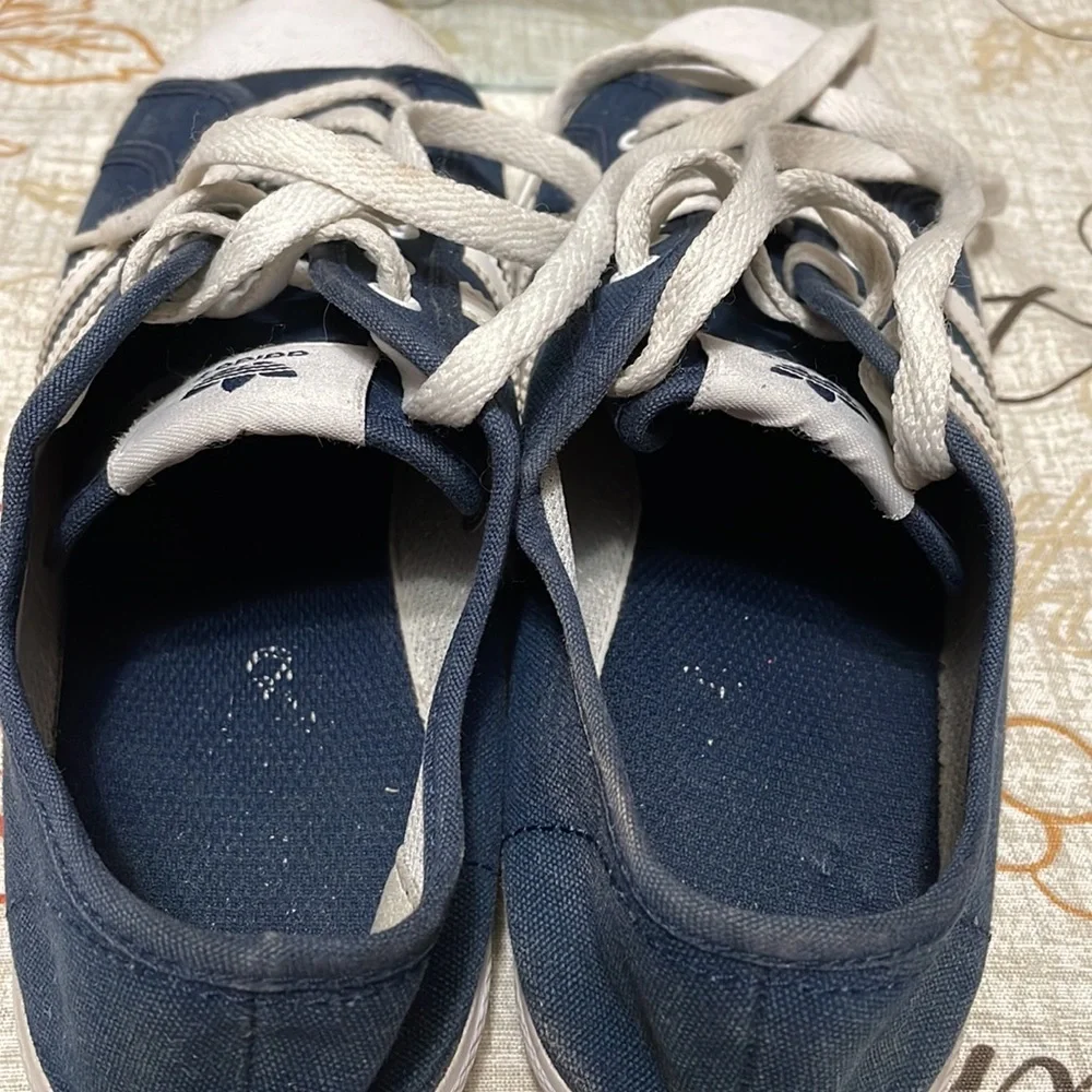 Adidas San Remo Trainer Shoes Sneakers Navy White AF5277 Lace Up Low Top 9 Men's
